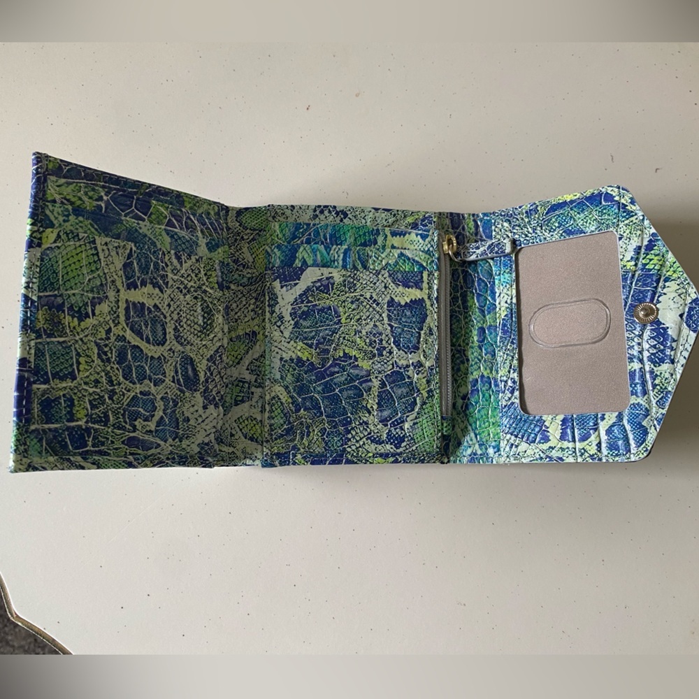 Brahmin Snakeskin Pattern Wallet in Blue and Green - Picture 4 of 5